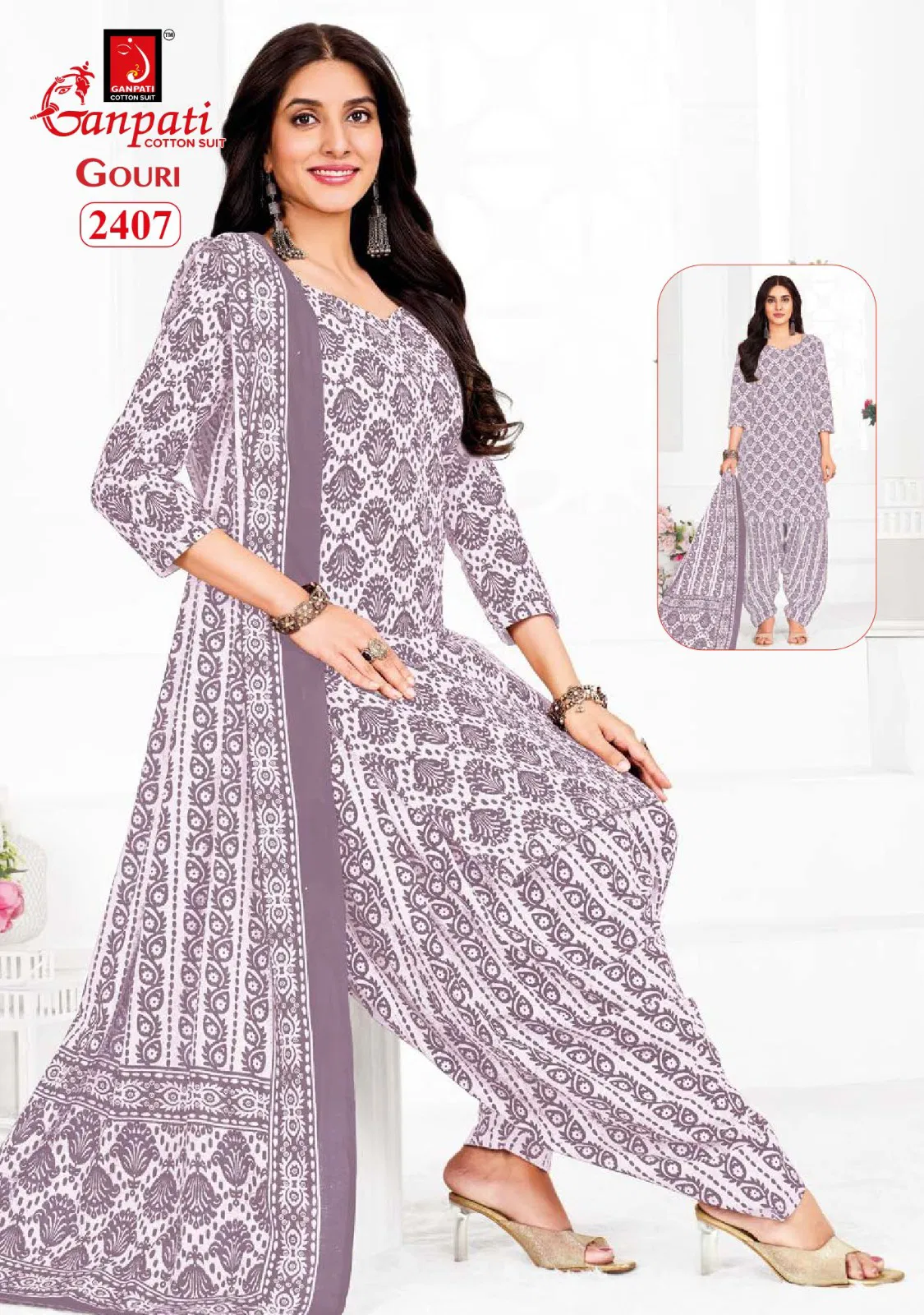 Gouri Vol 10 By Ganpati Heavy Cotton Printed Dress Material Wholesale Online